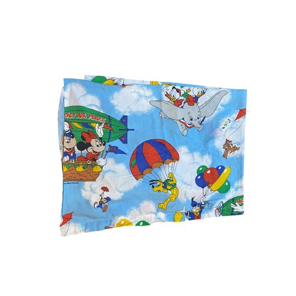 1980s Vintage Disney Mickey Air Mobile Twin Bedding Set Mickey Mouse Disneyana - Picture 3 of 3